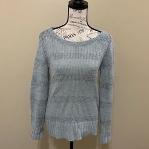 Apt. 9 Gray Fuzzy Faux Fur Sequin Sweater Medium
